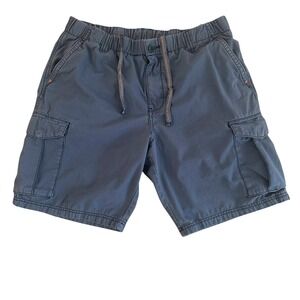 Tommy Bahama Large 34x9 Blue Elastic Waist Drawstring Cargo Mens Shorts
